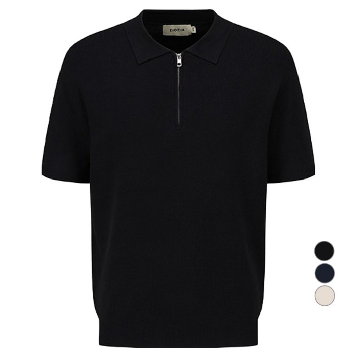 지오지아 남성용 미라쿨 반팔 반집업 카라 니트 AEF2EU1101