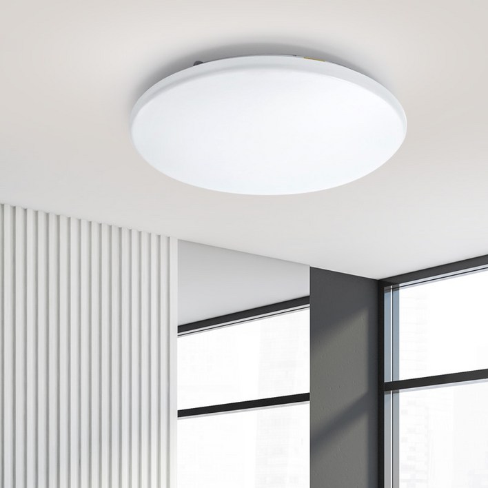번개표 LED 아크릴 원형 방등 플리커프리 60W, 화이트주광색
