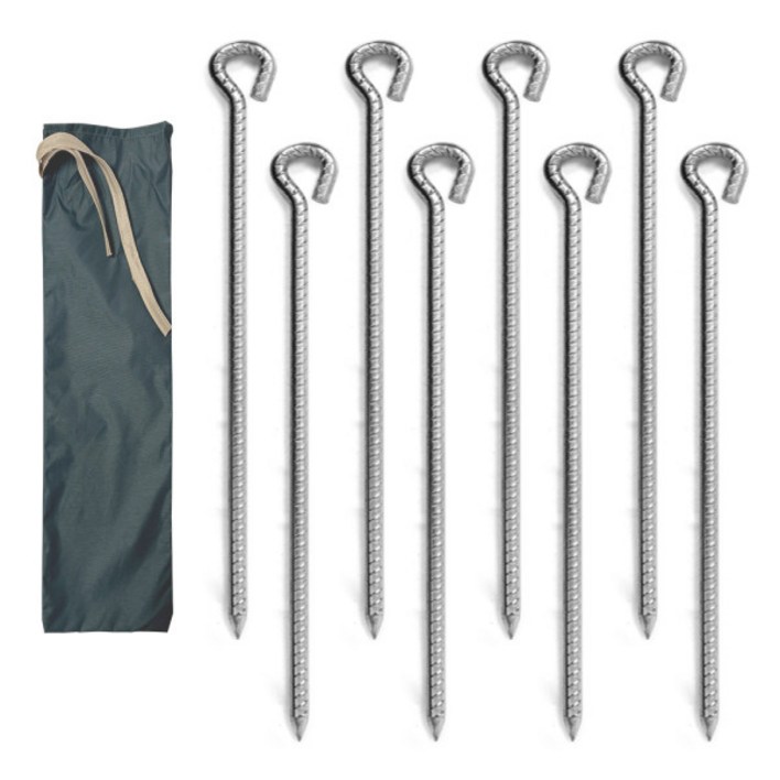 벅703 고강도 쇠말뚝 강철 텐트팩 8p  보관 주머니 세트
