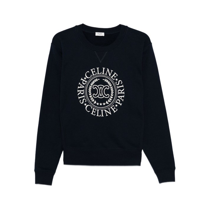 셀린느 로고 장식 스웨트셔츠