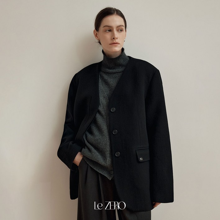 제로스트릿 르제로 노카라 울 하프 코트 LeZERO COLLARLESS WOOL HALF COAT