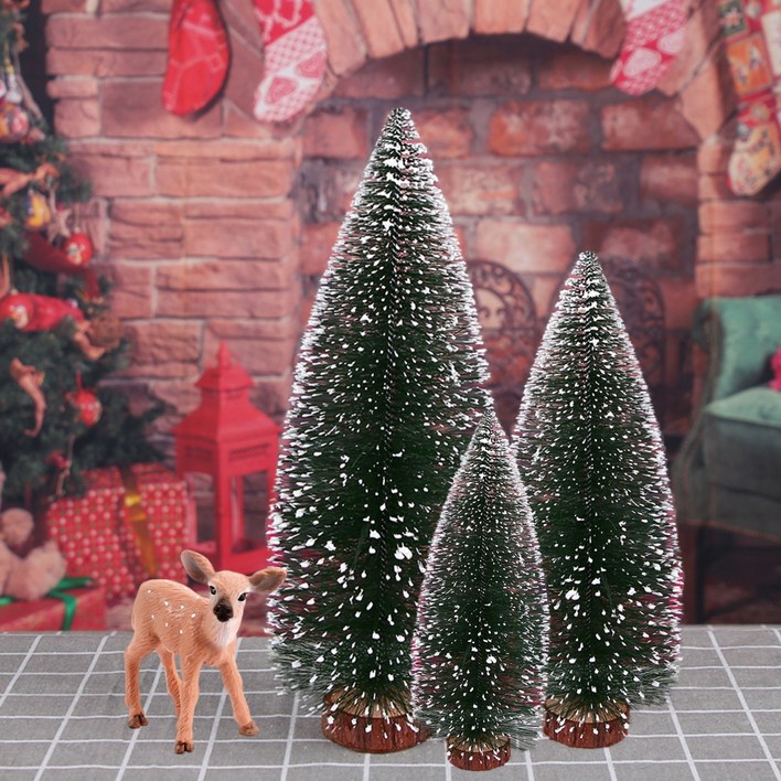 크리스마스 미니 트리 3종 세트  미니 아기사슴 피규어 연말장식소품, 1개