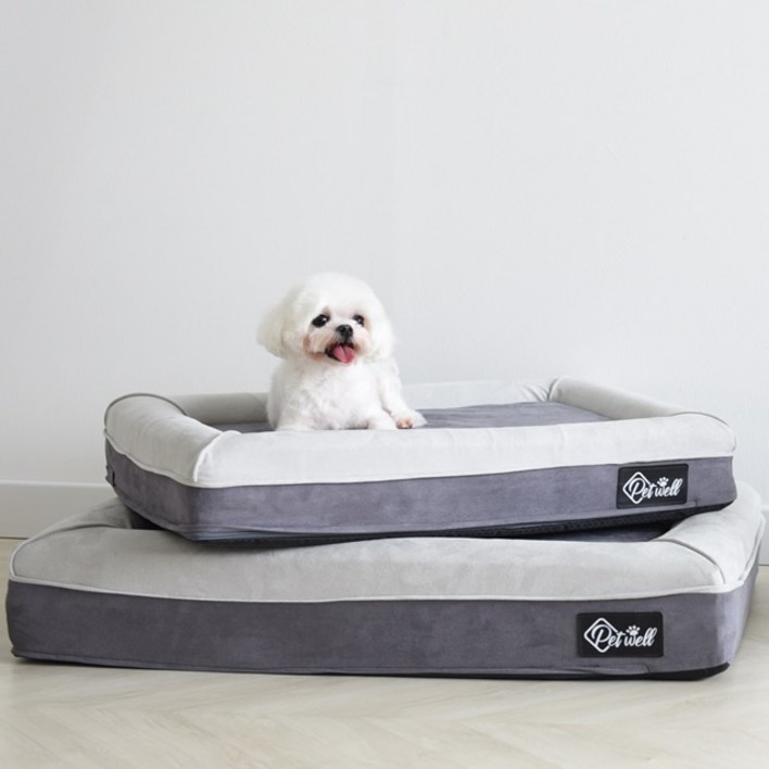 펫웰 강아지메모리폼 개편한침대 방석