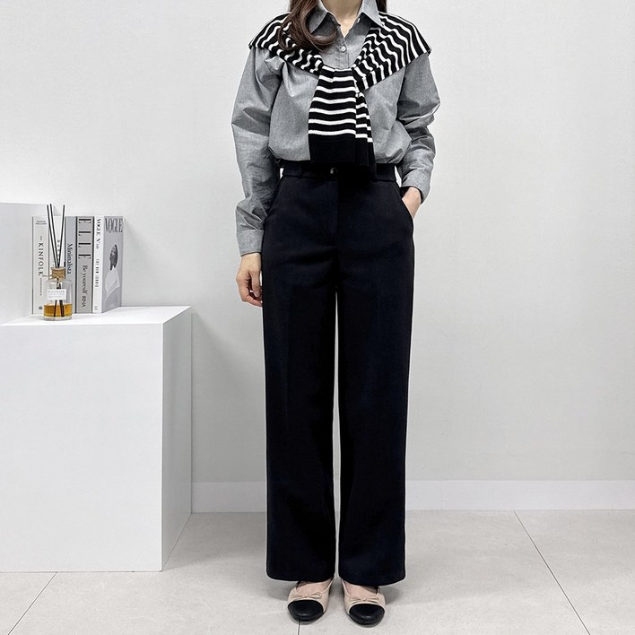 따뜻 헤이븐 기모 슬랙스 부츠컷일자 2가지 빅사이즈여성의류 스판 밴딩팬츠 키작녀 오피스룩 데일리룩 하객룩 유니폼 모직 여성 겨울바지