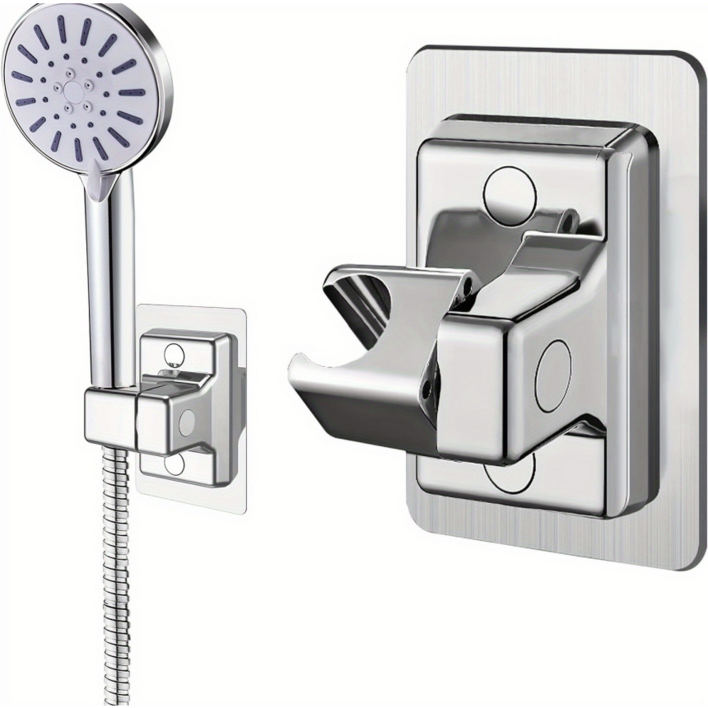 무타공 접착식 욕실 샤워 헤드 홀더 360도 각도조절 욕실벽부착 샤워기 거치대