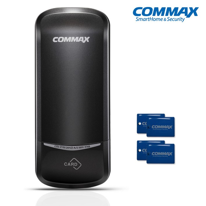 코맥스 CDL215S 카드키4개번호키비밀번호4개가능 허수기능 에티켓기능 마스터번호카드 LED라이팅 음량조절무음가능 내외부강제잠금 강력한내구성 현관문 디지털도어락, 코맥스 CDL215S, 고객직접설치