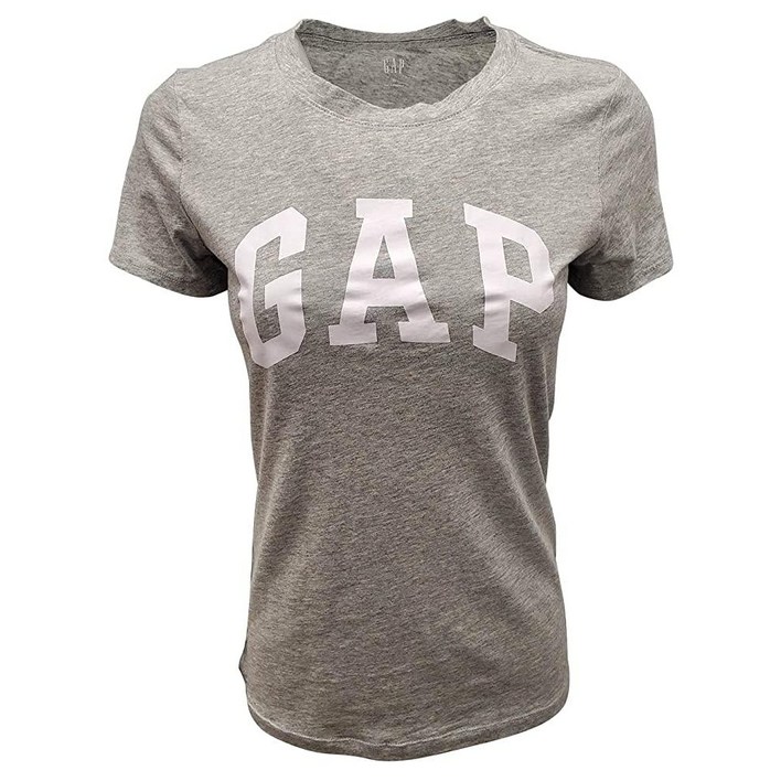 Gap Factory GAP 여성용 로고 티셔츠 (L, 라이트 그레이 (화이트 로고)), 로고)갭 33063