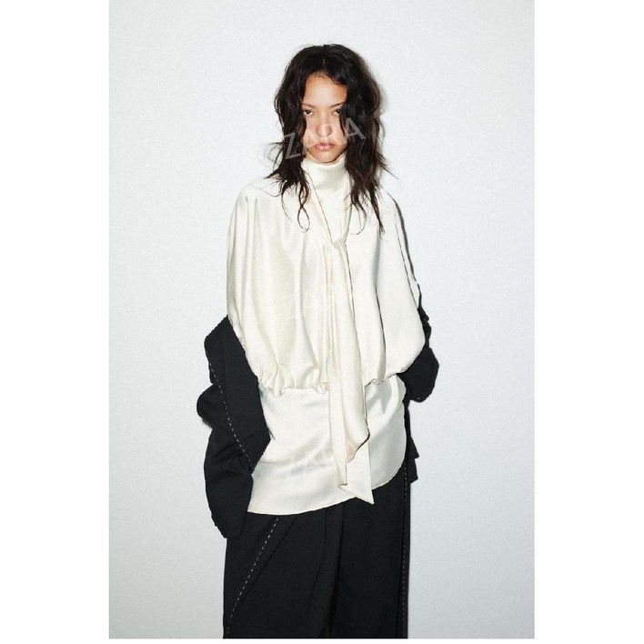 자라 가을  실크 새틴  스카프  원피스 zara