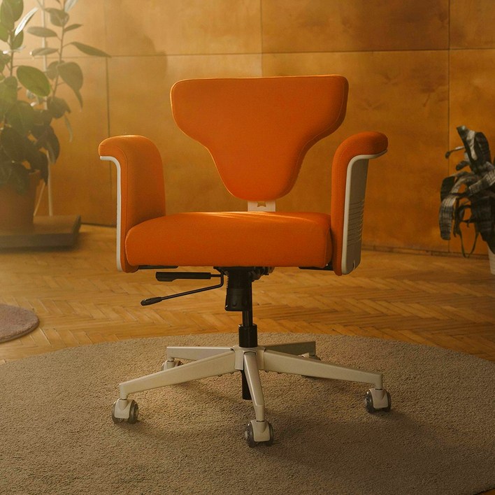 NEWTRAL 뉴트럴 프리덤X 멀티포지션 패브릭 의자 기능성 홈 오피스 사무용 컴퓨터 책상의자, 오렌지