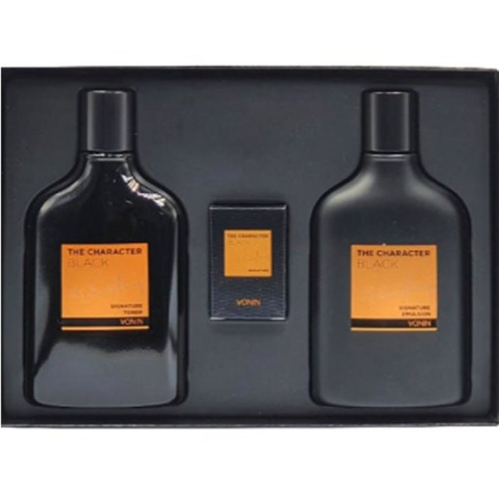 보닌 더 캐릭터 블랙 시그니처 남성 2종 세트 스킨 140ml + 5ml 에멀전 140ml + 5ml