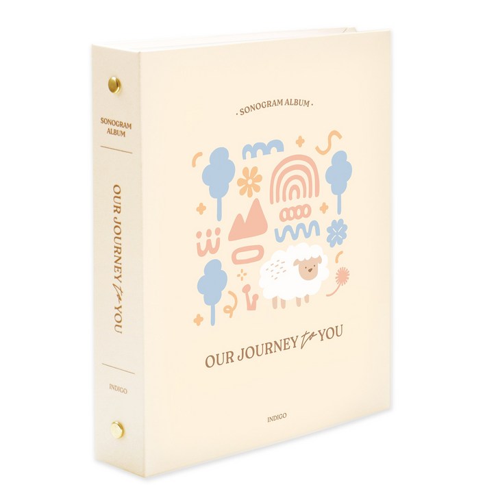 인디고 처음부모 초음파사진 포켓 앨범 112포켓, 스티커 4매, 포토북 태아초음파기록북, 임산부 포토앨범, 감성태교 다이어리, 예비맘 선물 추천, 베이지, 색상베이지
