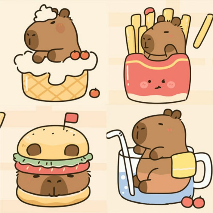 푸푸 그리기 DIY 유화그리기 키트 4종 세트 어린이세트 diy그림그리기 쉬운유화그리기세트