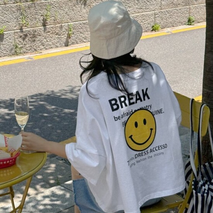 메이블루 브레이크 스마일 반팔티 345474