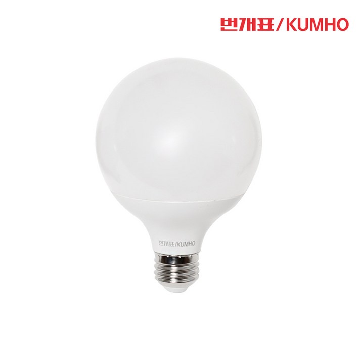 번개표 LED 볼전구 12W 숏, 주백색, 1개