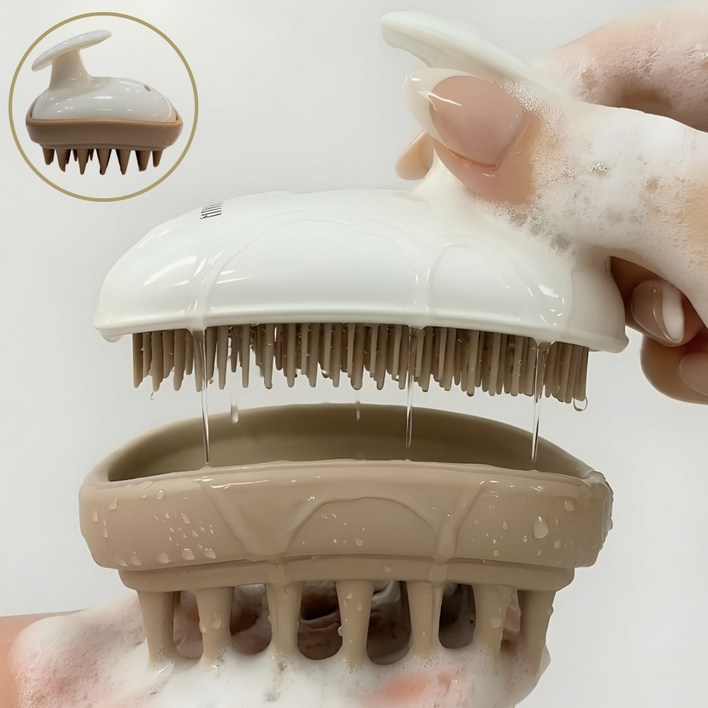 루엔티 2in1 샴푸브러쉬 저자극 실리콘 두피마사지