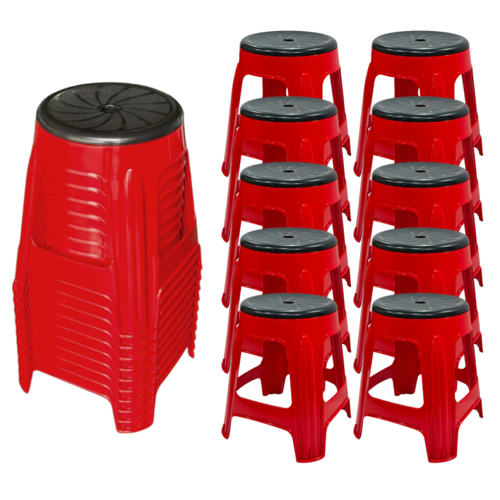 나코 플라스틱 회전의자 간이 야외용 보조의자 편의점의자 포장마차 행사용, 애플레드, 10개