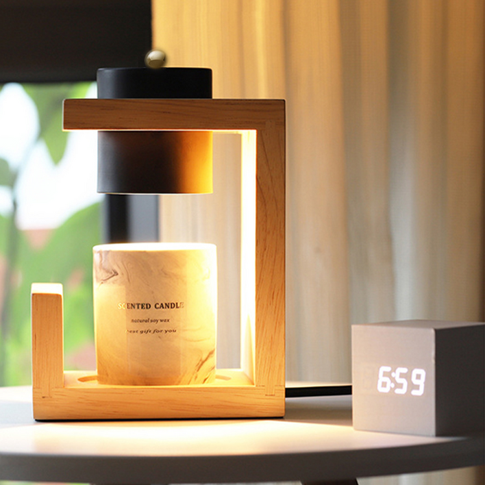 ERAN 데일리 무드등 우드 캔들 할로겐 불빛조절 캔들워머밝기조절 다이얼 스위치