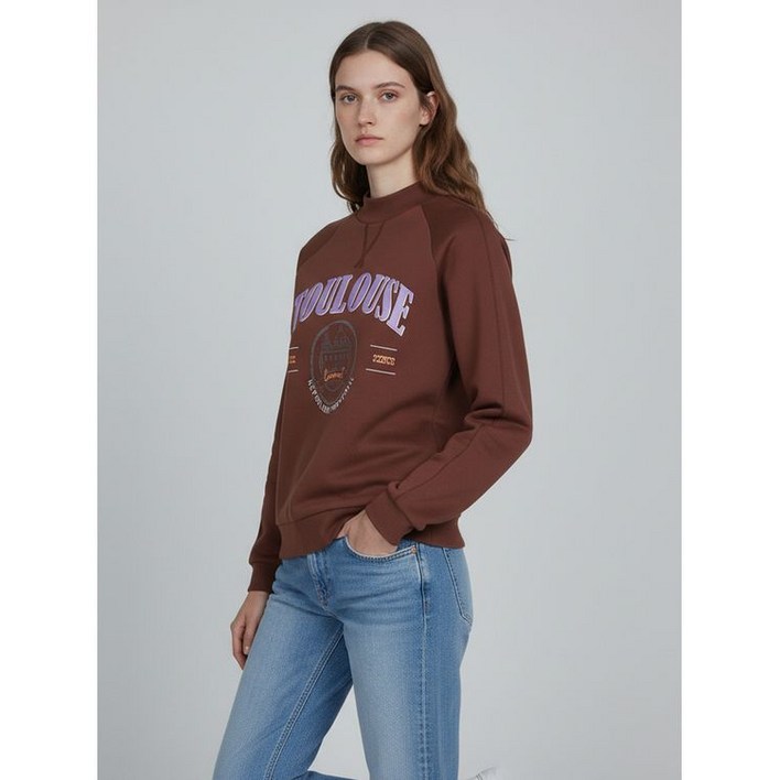 [백화점 정품] 온앤온 여성의류 프린팅 하이넥 맨투맨 티셔츠(JW2WEA63)