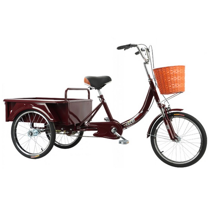CRUXION 튼튼한 성인 세발자전거 인력거 삼륜 노인 어르신 짐칸 경량 좌석
