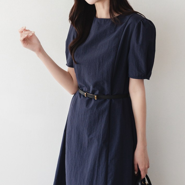 퍼프 셔링 오피스룩 하객룩 원피스