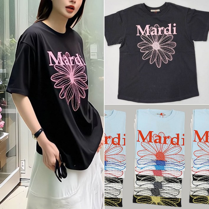 마르디메크르디 반팔 티셔츠 블랙핑크
