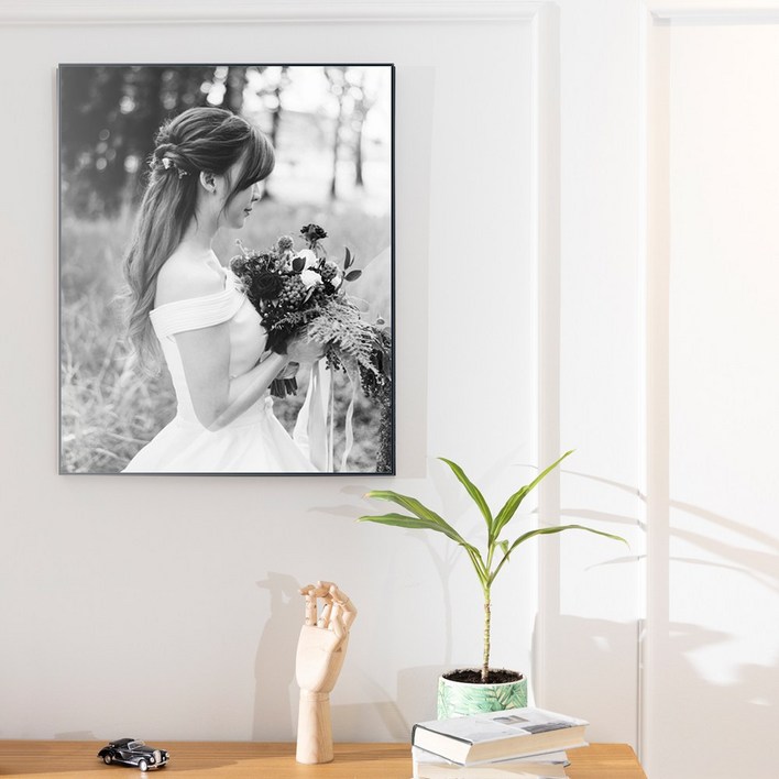 아크릴 액자 주문제작 사진 인화 액자 가족사진 결혼사진 웨딩사진 돌잔치 액자, 02브라운brown우드