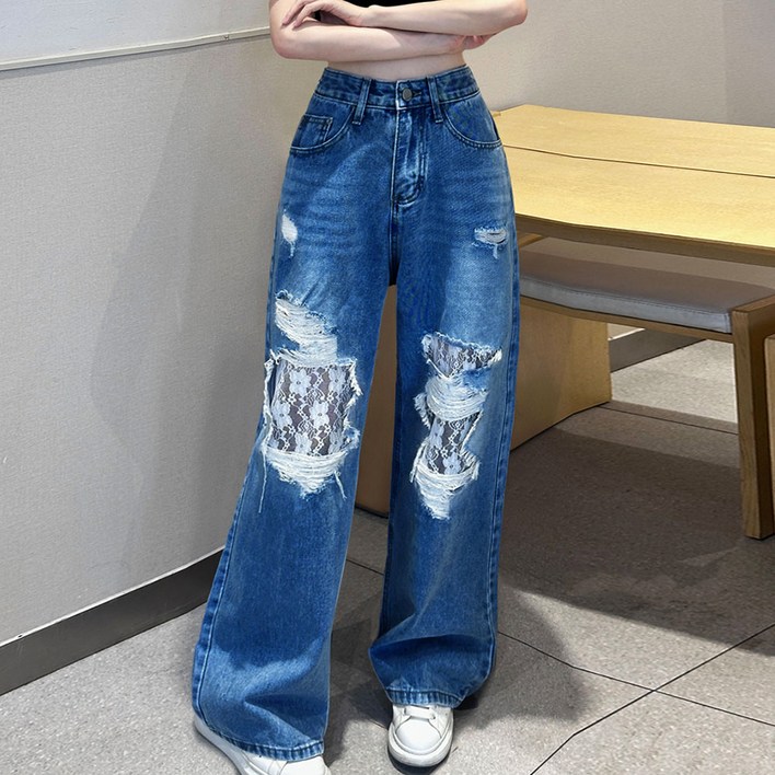 대박난박양 레이스 디스트로이드 청바지세일