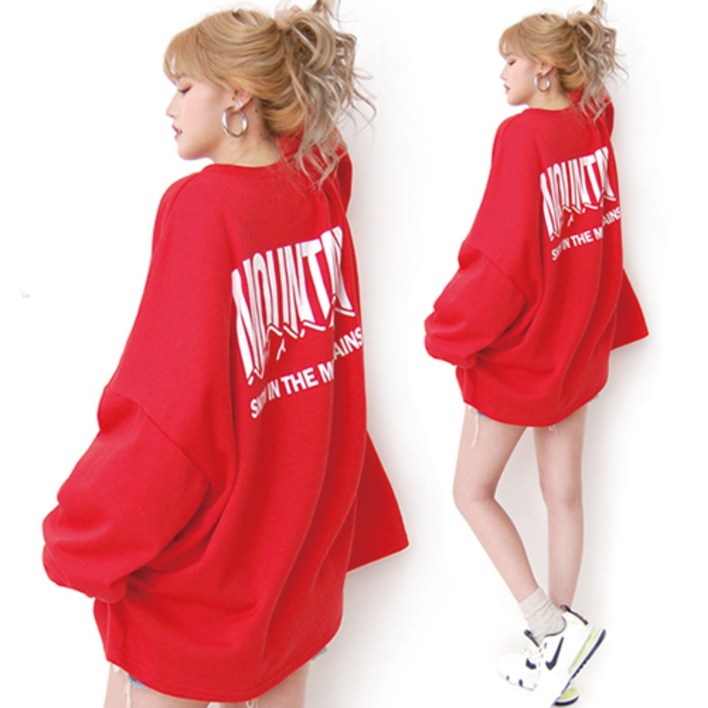 통통마녀  마운틴 박스 맨투맨 4칼라  기모포함 판매  오버사이즈  6XL