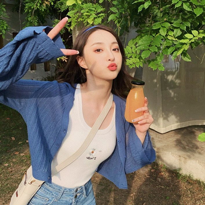 메이킹유 니트가디건 단추 루즈핏 크롭 데일리 W4183루쓰가디건