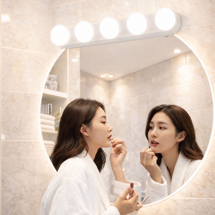 다온미 붙이는 LED 화장대 거울 조명 충전식 5구