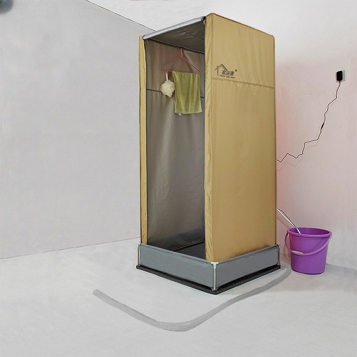 샤워부스 접이식 조립식 휴대용 농촌 간이 이동식 화장실 선루프 100x80x190cm 바닥
