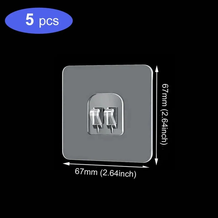 510Pcs 벽 자기 접착 후크 투명 와이어 선반 마운트 스티커 부엌 욕실 가제트에 대 한 양면 고정 패치