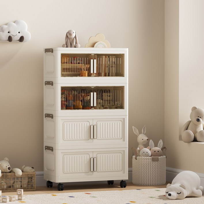 리보아 다용도 접이식 리빙박스 수납장 옷정리 정리함