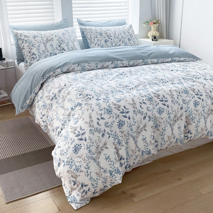 COZYKISS 화사한 화원 순면 100% 이불커버 단품 부드러운 침구 S/SS/D/Q