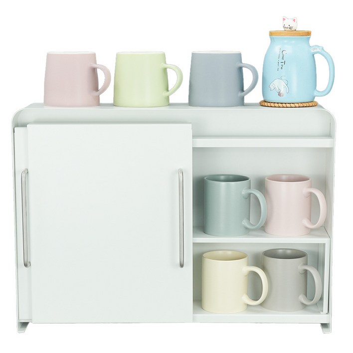 마켓플러스 철제 수납함 주방 식탁 양념통 영양제 정리함, 대형 화이트, 1개