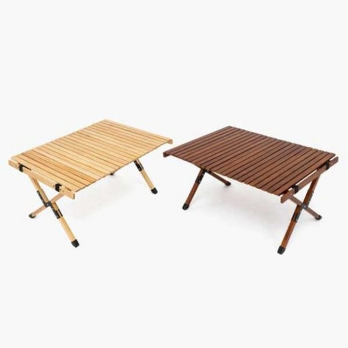 문캠핑 접이식 원목 롤테이블 내츄럴 S사이즈 M사이즈 월넛 L사이즈 파우치포함, 월넛