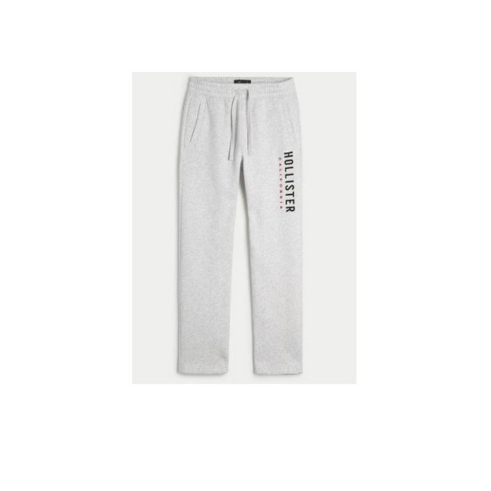 4. (뉴욕1) NEW 홀리스터 남자  케쥬얼 로고 스트레이트 기모 긴바지  (LIGHT HEATHER GREY)