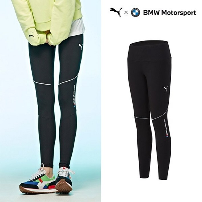 [푸마] BMW 모터스포츠 로고 여성 레깅스 블랙