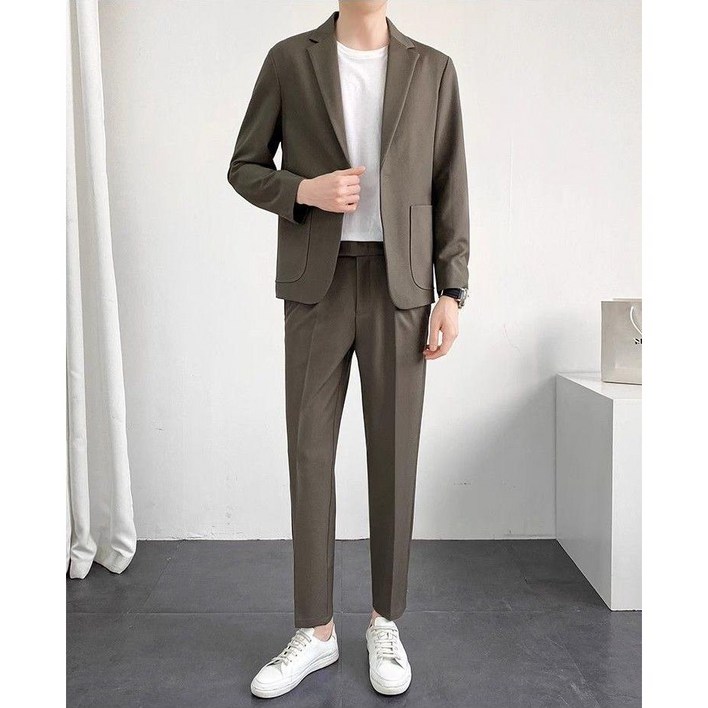 휠렉스 남성 신상 캐주얼 블레이저 출근룩 루즈핏 상하세트 Y1511
