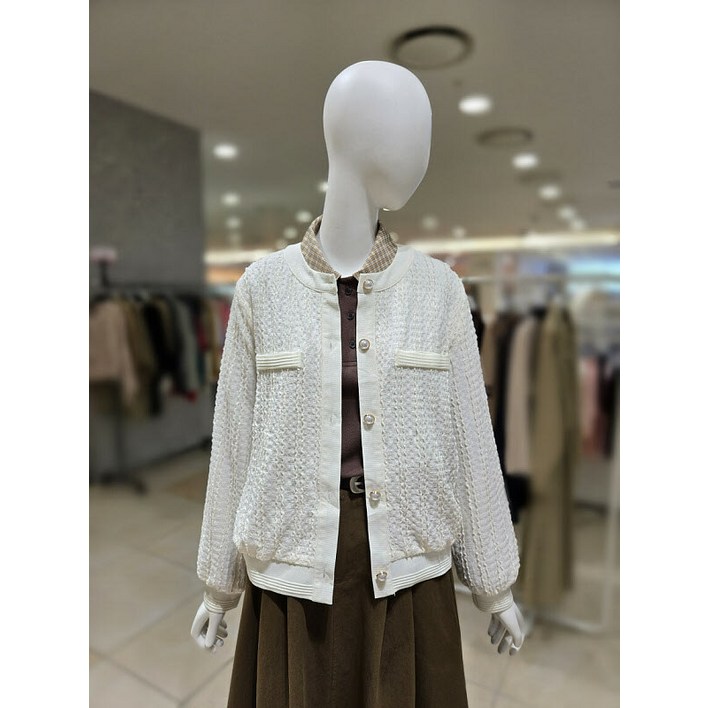 올리브데올리브 올리브데올리브  진주버튼 점퍼형 라운드 가디건 YW5AD605 P003684836