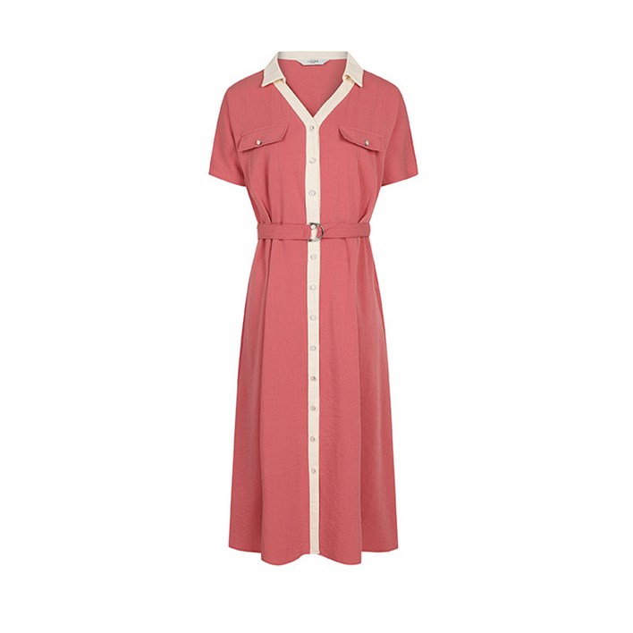 (레코브) 벨티드 카라 반팔 원피스(LC61C5OP522A)