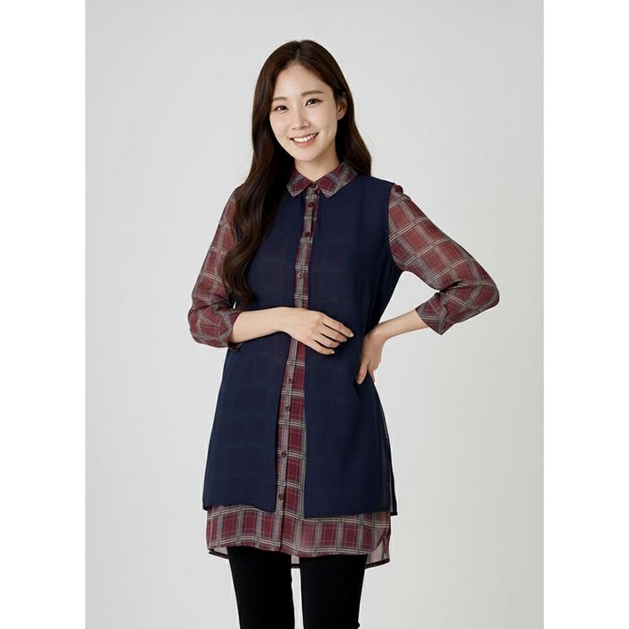 프렐린 베스트 체크 블라우스RB1S0B238 944006