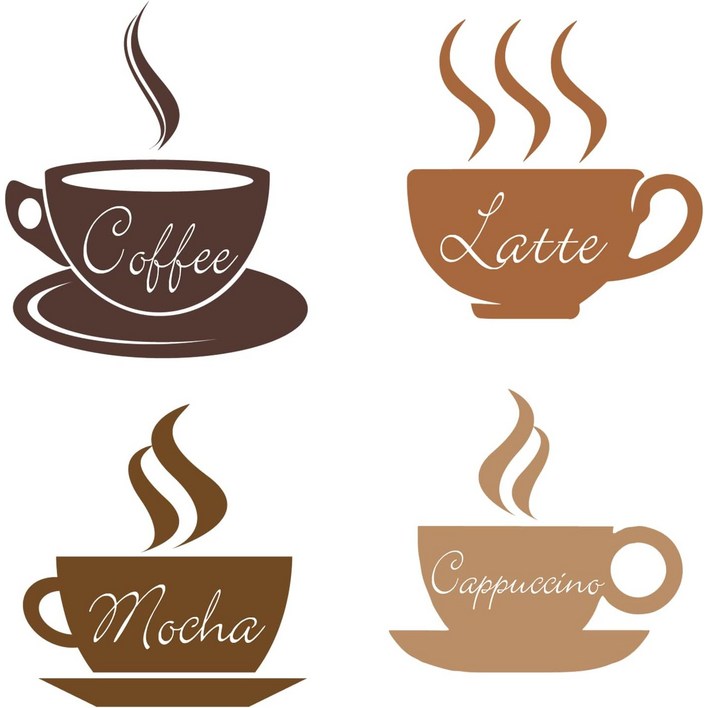 PVC 커피 바 벽스티커 머그잔 컵 패턴 카페 인테리어 데코 245x740mm