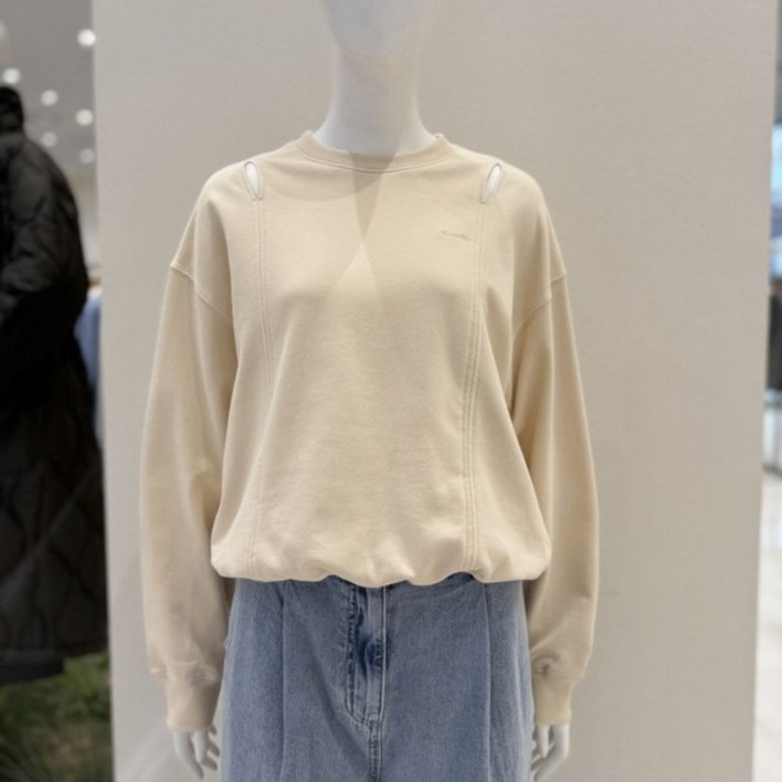 온앤온 어깨 트임 맨투맨 티셔츠 NJW6SE220DH5334921