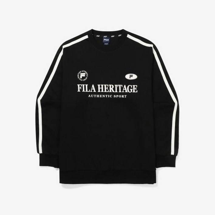 휠라 뉴헤리티지 로고포인트 맨투맨  FE2POF6101X BLK