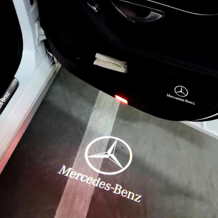벤츠 8K 무변색 도어라이트 유리석영렌즈 A B C E GLA GLB GLC GLE GLS G바겐 EQA EQB EQC 호환 상품 도어LED 램프 벤츠로고 도어로고