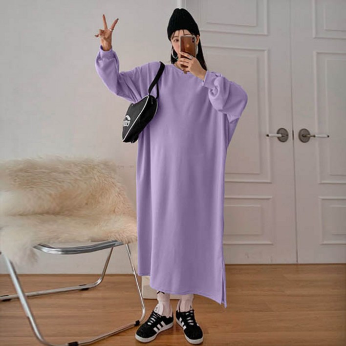 마이쏭 여성 빅사이즈 루즈핏 박스원피스 체형커버 All오버핏롱원피스