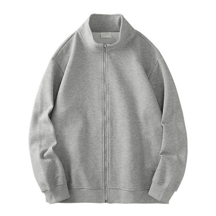 유니픽 남성 봄가을 캐주얼 하이넥 집업 아우터 편안한 순면 루즈핏 긴팔 스포츠 자켓djz