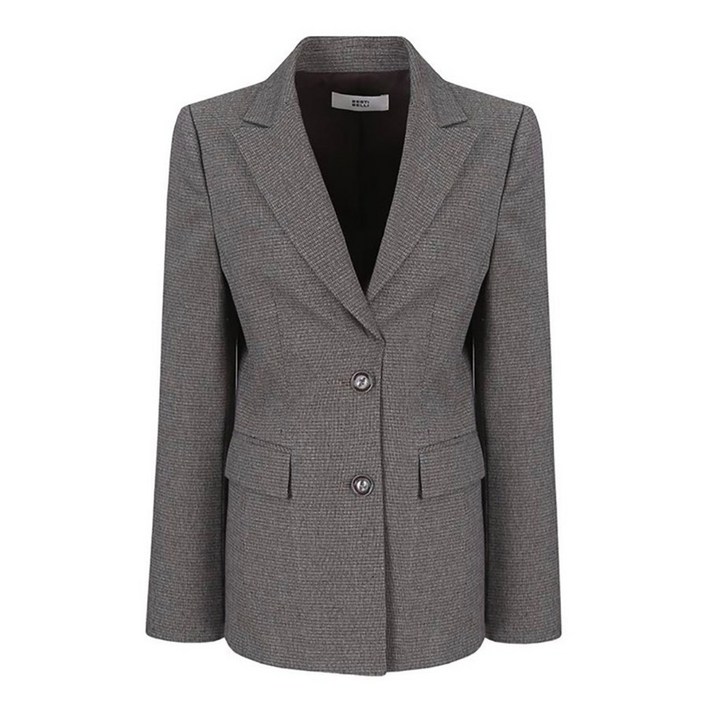 베스띠벨리  여성 봄가을 자켓 할인 브라운 잔체크무늬 여성 핀턱 포멀 자켓 긴소매 정장 자켓 정상가 379.000원 여성 기본 사계절 정장 자켓
