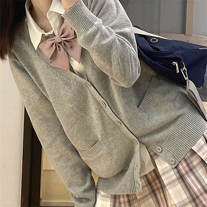 레귤러핏 심플 가디건 교복코디 오피스룩 간절기 아우터